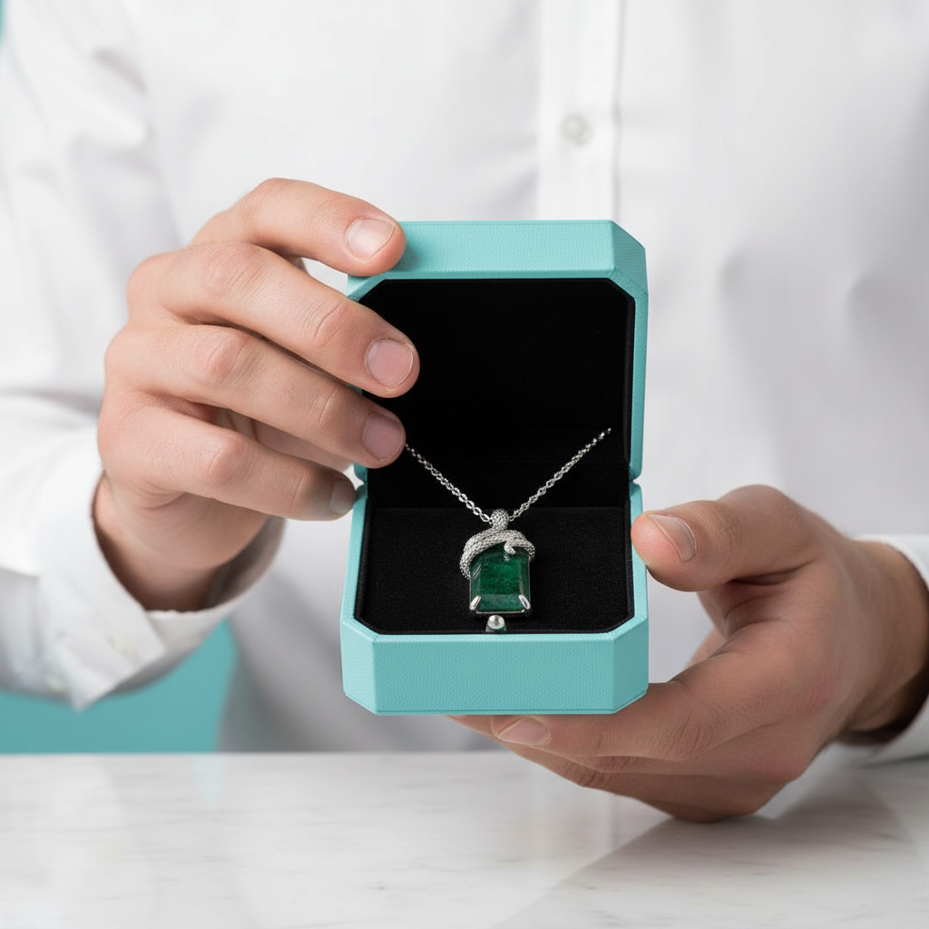 Steadfast Love- Snake Natural Moss Agate Pendant Necklace