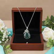 Steadfast Love- Snake Natural Moss Agate Pendant Necklace