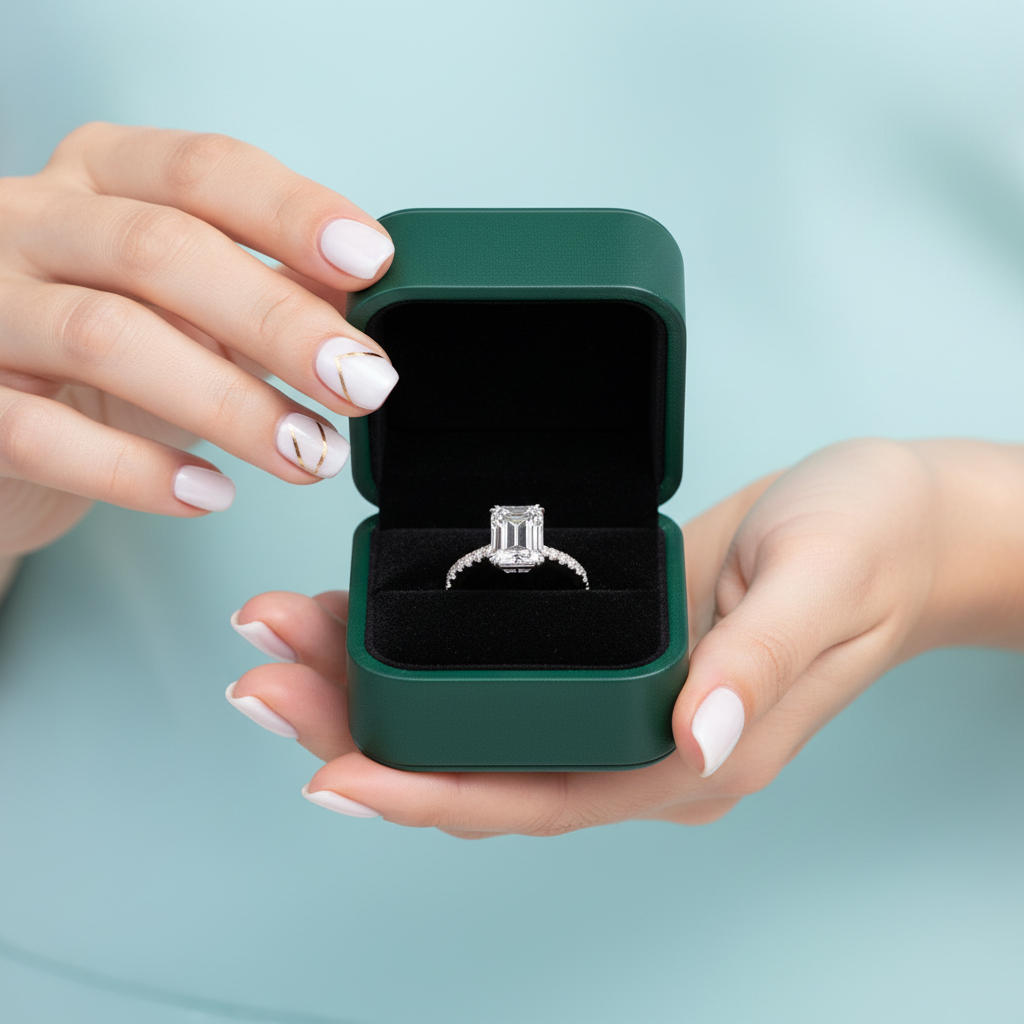 Stunning 3.0 ct Emerald Cut Diamond Option Engagement Ring - Evani Naomi Jewelry