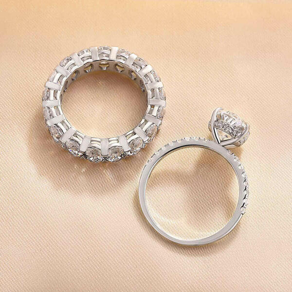 Stunning Oval Cut 3.5ct Diamond Bridal Set-Evani Naomi Jewelry