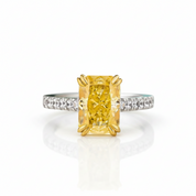 Stunning Radiant Cut Yellow Sapphire Engagement Ring - Evani Naomi Jewelry
