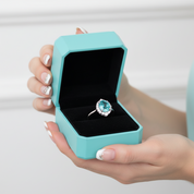 Round Cut 2.0 Ct Turquoise Classic Engagement Ring