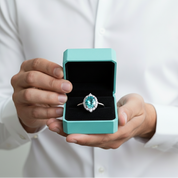 Round Cut 2.0 Ct Turquoise Classic Engagement Ring