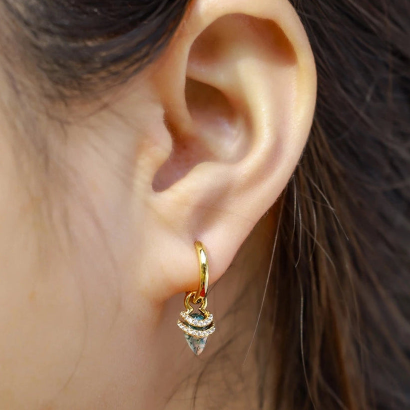 The Eternal Promise- Unique Natural Moss Agate Earrings-Evani Naomi Jewelry