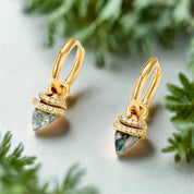 The Eternal Promise- Unique Natural Moss Agate Earrings-Evani Naomi Jewelry