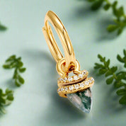The Eternal Promise- Unique Natural Moss Agate Earrings-Evani Naomi Jewelry