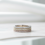 Three Pieces Full Eternity Stackable Wedding Band Set - Evani Naomi Jewelry