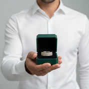 Three Pieces Full Eternity Stackable Wedding Band Set - Evani Naomi Jewelry