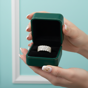 Three Rows Diamond OptionFull Eternity Wedding Band - Evani Naomi Jewelry