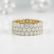 Three Rows Diamond OptionFull Eternity Wedding Band - Evani Naomi Jewelry