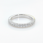Three Side Diamond Option14K White Gold Half Eternity Wedding Band - Evani Naomi Jewelry