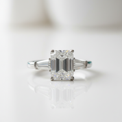 Three Stone 2ct Emerald Cut Diamond OptionEngagement Ring - Evani Naomi Jewelry