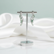 Timeless Vow- Leaf Shape Stud Natural Moss Agate Earrings