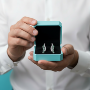 Timeless Vow- Leaf Shape Stud Natural Moss Agate Earrings