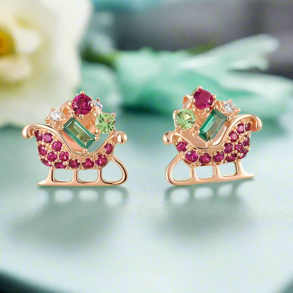Treasure Sleigh Stud Earrings-Evani Naomi Jewelry