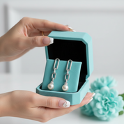 Trendy Pearl Chain Earrings-Evani Jewelry