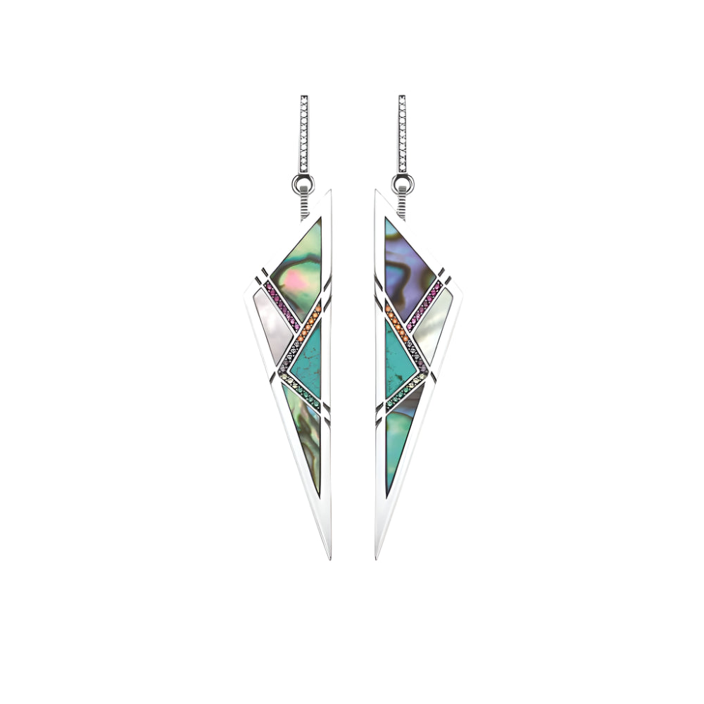 Triangle Fritillary Ethnic Drop Earrings-Evani Naomi Jewelry