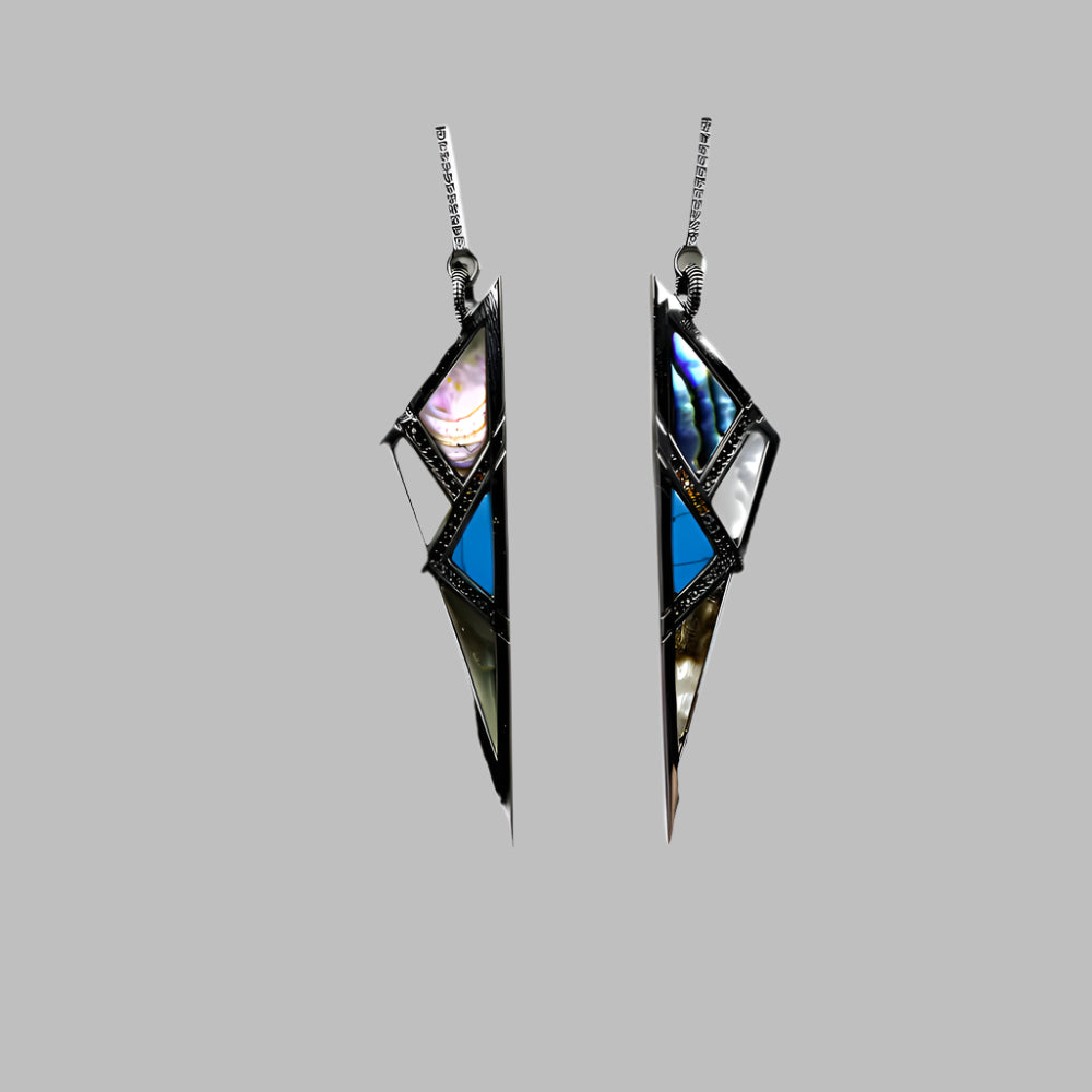 Triangle Fritillary Ethnic Drop Earrings-Evani Naomi Jewelry