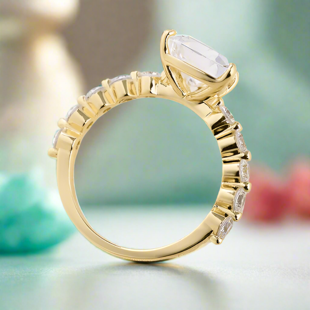 Trillion Cut 2.5ct Diamond Engagement Ring-Evani Naomi Jewelry