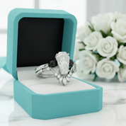 Gothic Wedding Rings in 14k White Gold Limited Coffin Cut Diamond Birthstone-Evani Jewelry