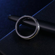 Tungsten Diamond Double Gold Lines Men's Wedding Band-Evani Naomi Jewelry