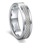 Tungsten Men's Wedding Band with Carbon Fiber Inlay-Evani Naomi Jewelry