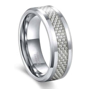 Tungsten Men's Wedding Band with Carbon Fiber Inlay-Evani Naomi Jewelry