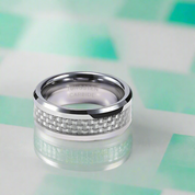 Tungsten Men's Wedding Band with Carbon Fiber Inlay-Evani Naomi Jewelry
