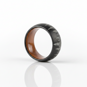 Tungsten Men's Wedding Band with Solid Inner Wood & Laser Forest Pattern - Evani Naomi Jewelry