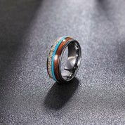 Tungsten Men's Wedding Band with Wood, Malachite, & Antler Inlay-Evani Naomi Jewelry