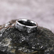 Tungsten Unisex Wedding Band with Carbon Fiber Steampunk Wheel Inlay-Evani Naomi Jewelry