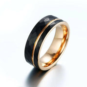 Tungsten Wedding Band in Two-Tone Black & Rose Gold-Evani Naomi Jewelry