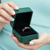 Tungsten Wedding Band in Two-Tone Black & Rose Gold - Evani Naomi Jewelry