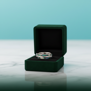 Tungsten Wedding Band with Double Abalone Shell Inlay - Evani Naomi Jewelry