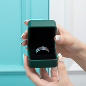 Tungsten Wedding Band with Double Abalone Shell Inlay - Evani Naomi Jewelry