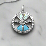 Turquoise Compass Vintage Pendant-Evani Naomi Jewelry