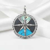Turquoise Compass Vintage Pendant