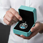 Turquoise Compass Vintage Pendant