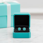 Classic 2ct Turquoise Diamond Stud Earrings-Evani Jewelry