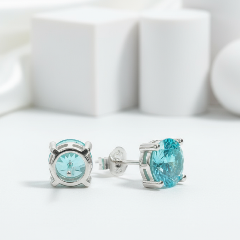 Classic 2ct Turquoise Diamond Stud Earrings-Evani Jewelry