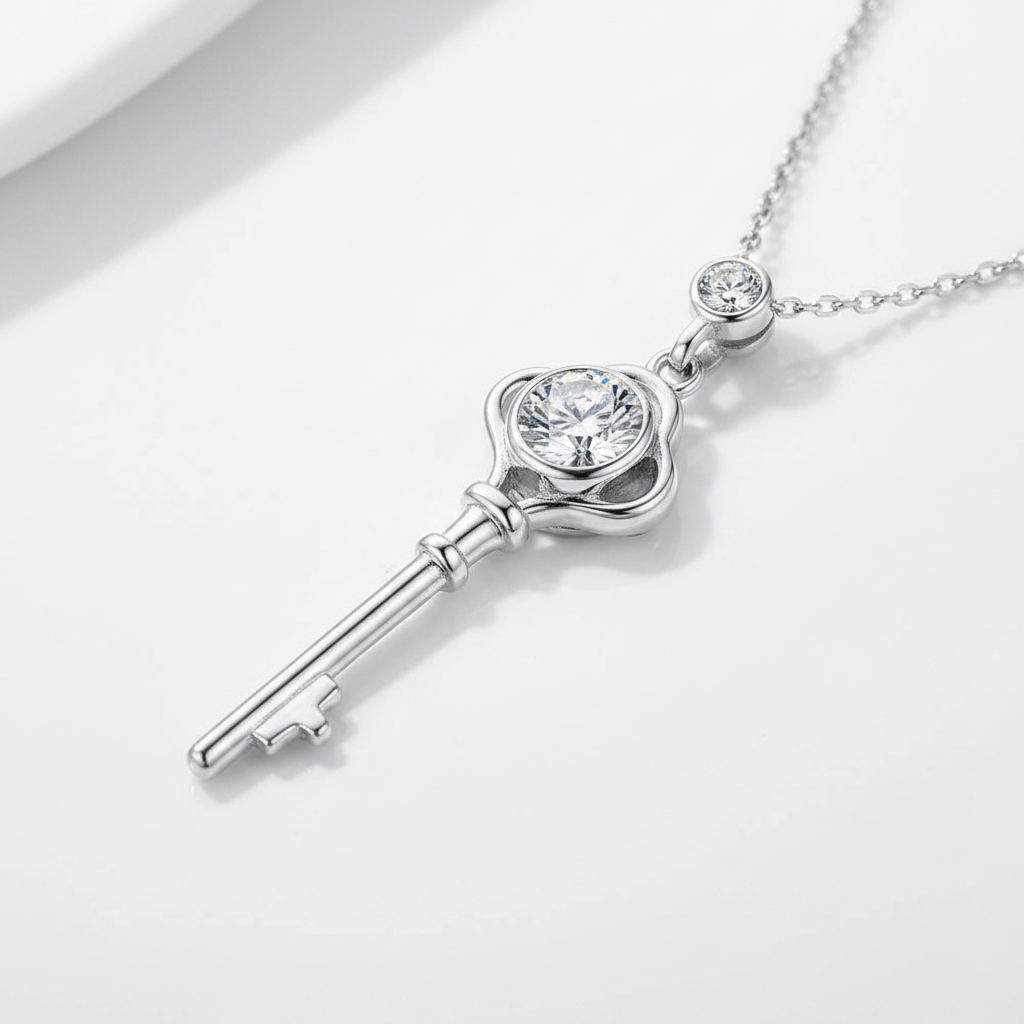 Twinkle 1.0 ct Diamond Option Necklace with Key Shaped Pendant
