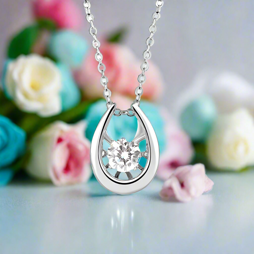 Twinkle Round 1.0 ct Diamond Necklace-Evani Naomi Jewelry
