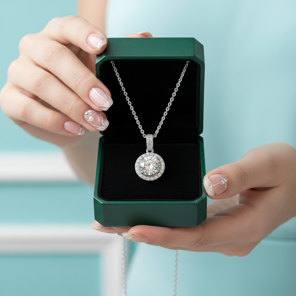 Twinkle Round-cut 1.0 ct Diamond Option Necklace - Evani Naomi Jewelry