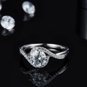 Twist 14k White Gold Diamond Engagement Ring-Evani Naomi Jewelry