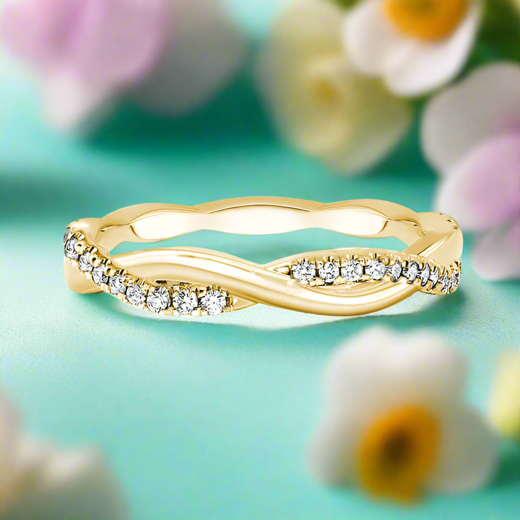 Twist Infinity Yellow Gold Wedding Band-Evani Naomi Jewelry