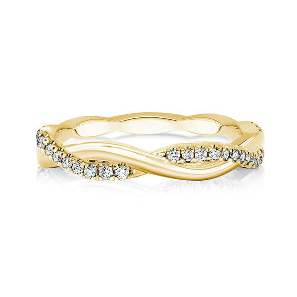 Twist Infinity Yellow Gold Wedding Band-Evani Naomi Jewelry