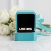 Twist Infinity Yellow Gold Diamond Birthstone Wedding Band-Evani Jewelry