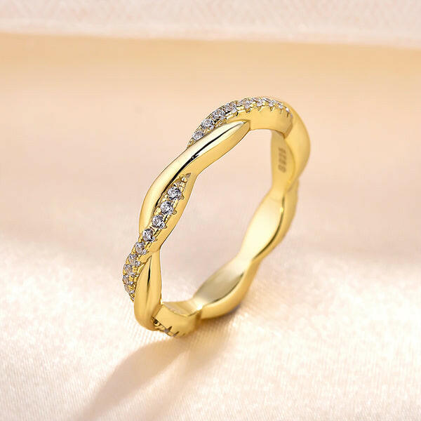 Twist Infinity Yellow Gold Wedding Band-Evani Naomi Jewelry