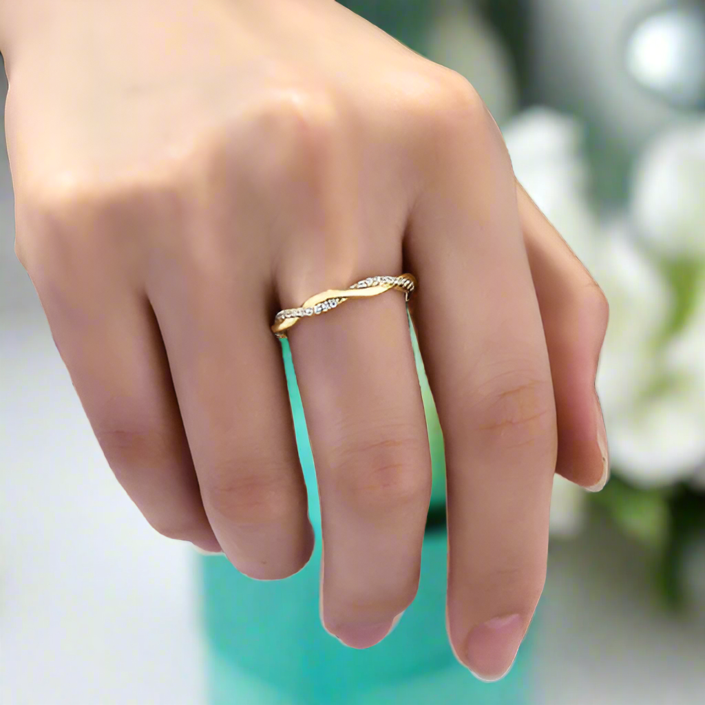 Twist Infinity Yellow Gold Wedding Band-Evani Naomi Jewelry