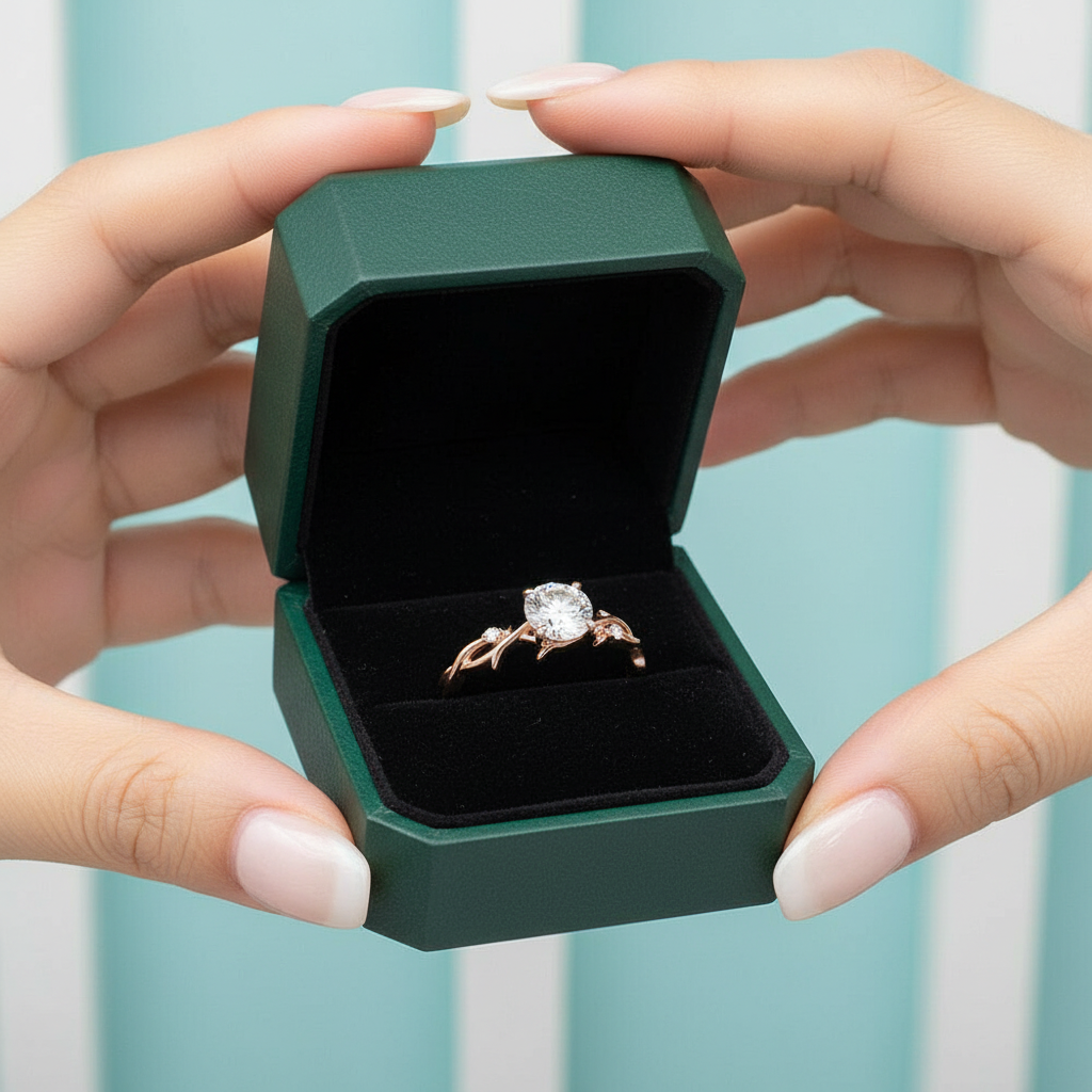Twisted 18K Rose Gold 1.0 Ct Diamond OptionEngagement Ring - Evani Naomi Jewelry